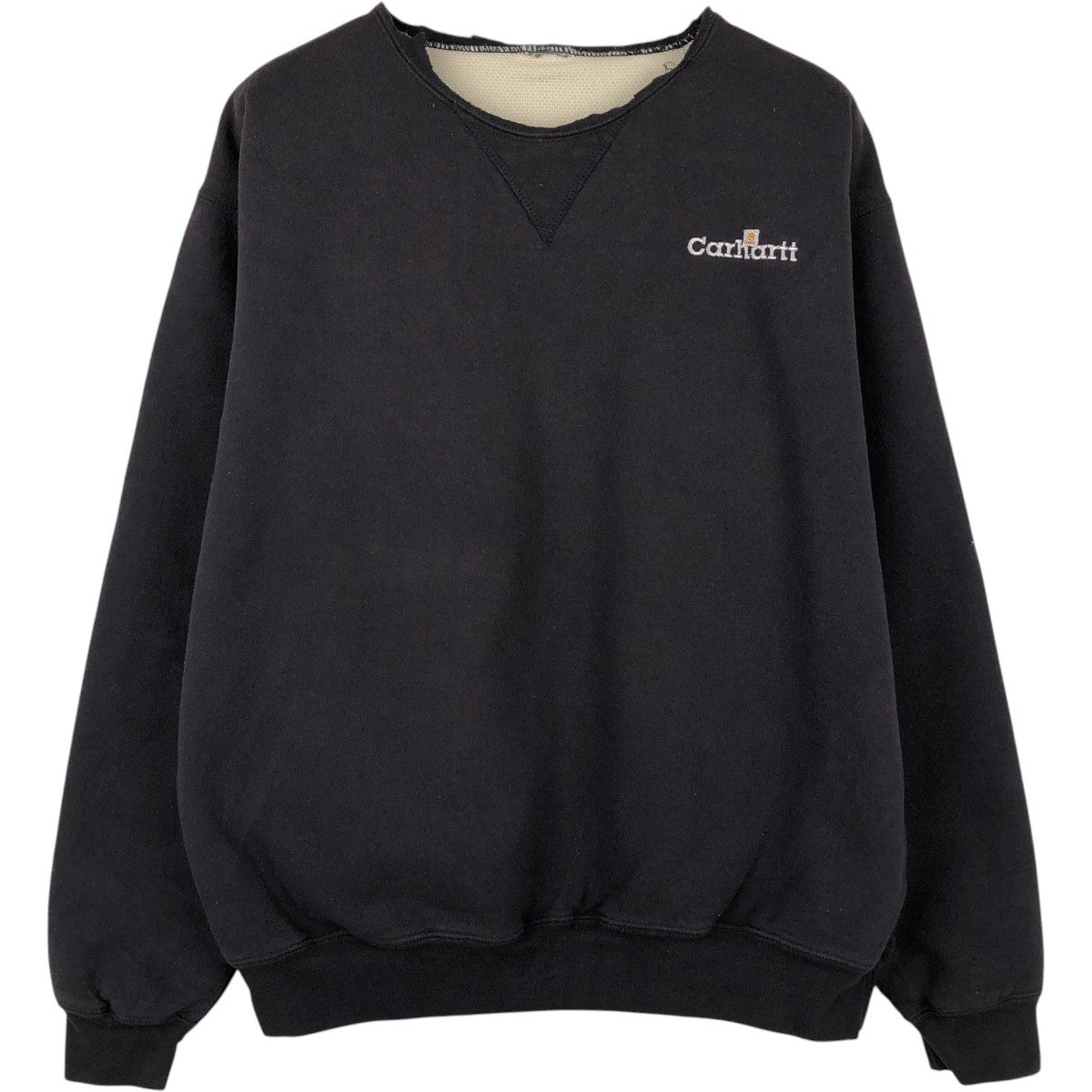 古着 カーハート Carhartt カットオフ ワンポイントロゴスウェット