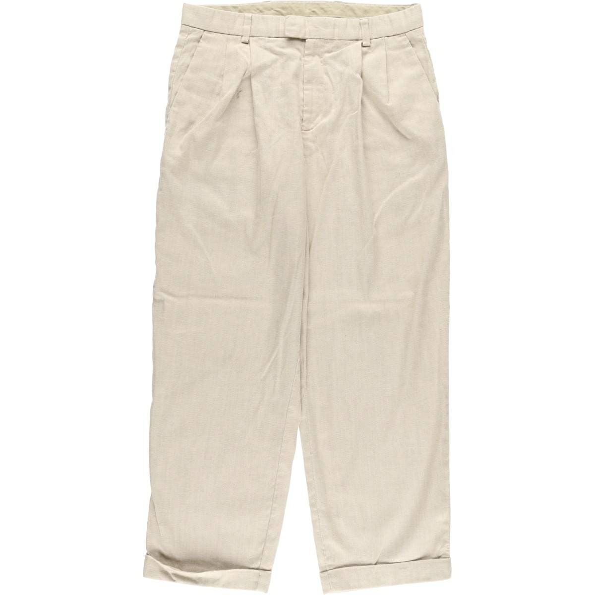 古着 90年代 ドッカーズ DOCKERS khakis ツータック リネン×コットン
