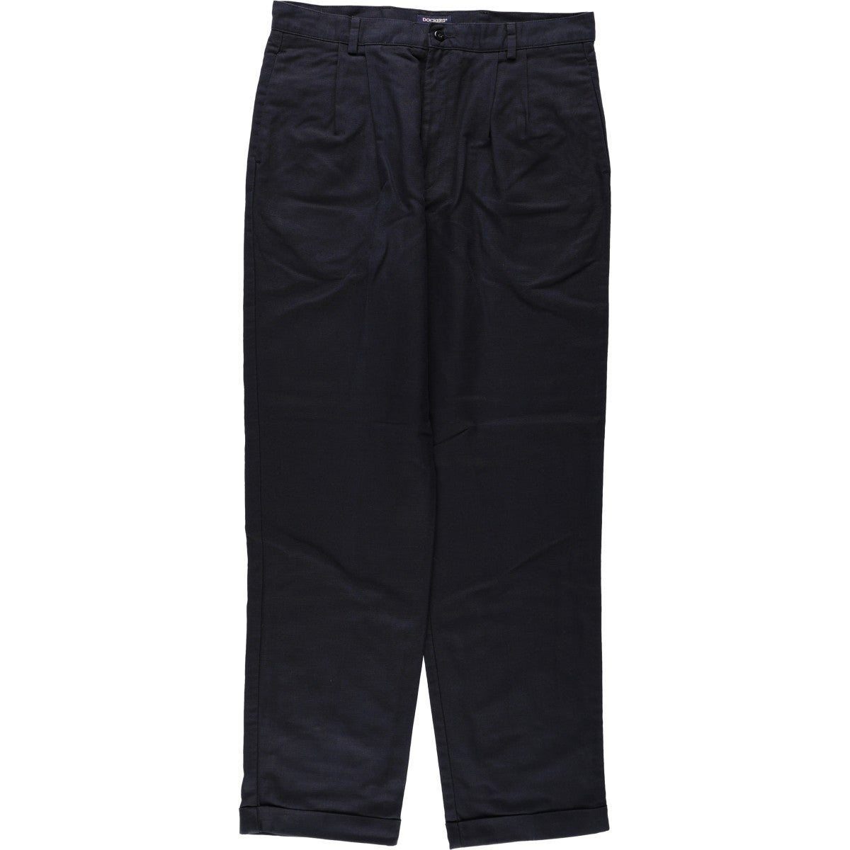 美品 90s Dockers ドッカーズ プレミアム リネン スラックス 黒 古着 ドッカーズ DOCKERS RECODE ツータック リネンパンツ スラックス