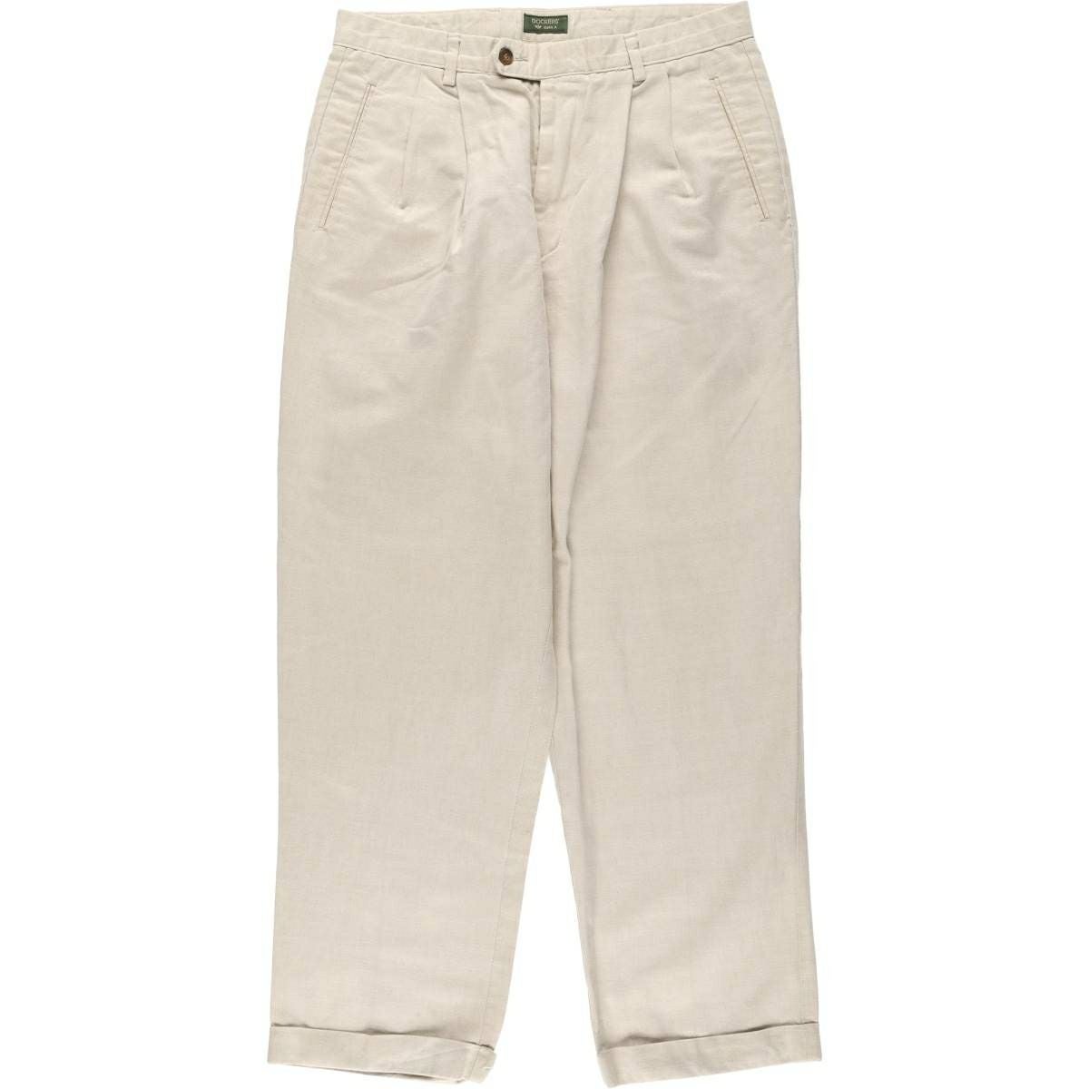古着 90年代 ドッカーズ DOCKERS khakis ツータック リネン×コットン 古着 90年代 ドッカーズ DOCKERS khakis ツータック リネン×コットン