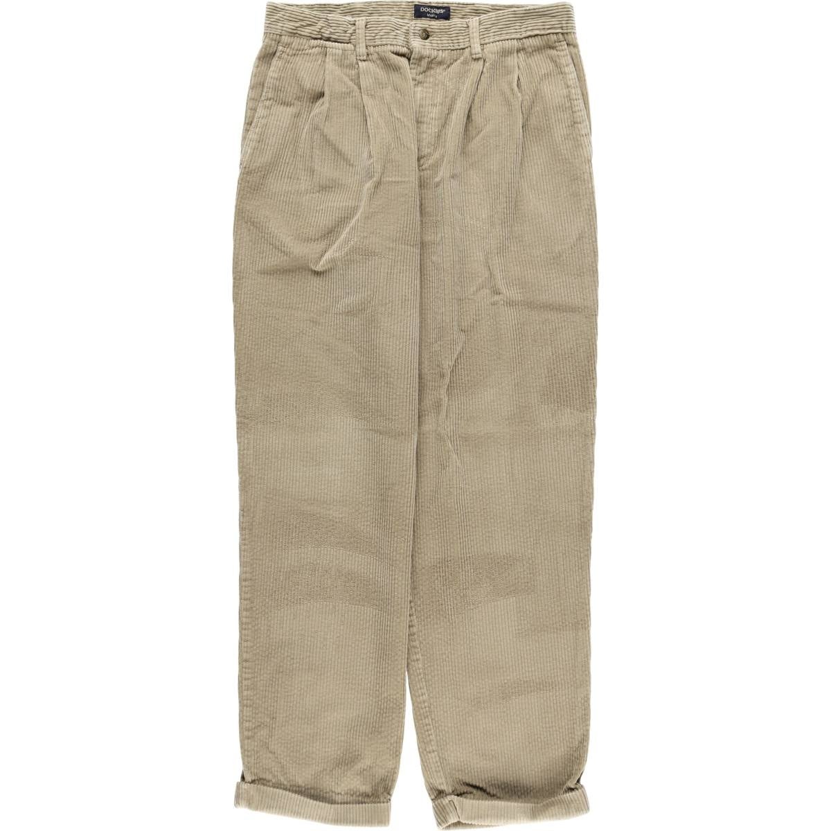 古着 ドッカーズ DOCKERS khakis ツータック 太畝 コーデュロイパンツ