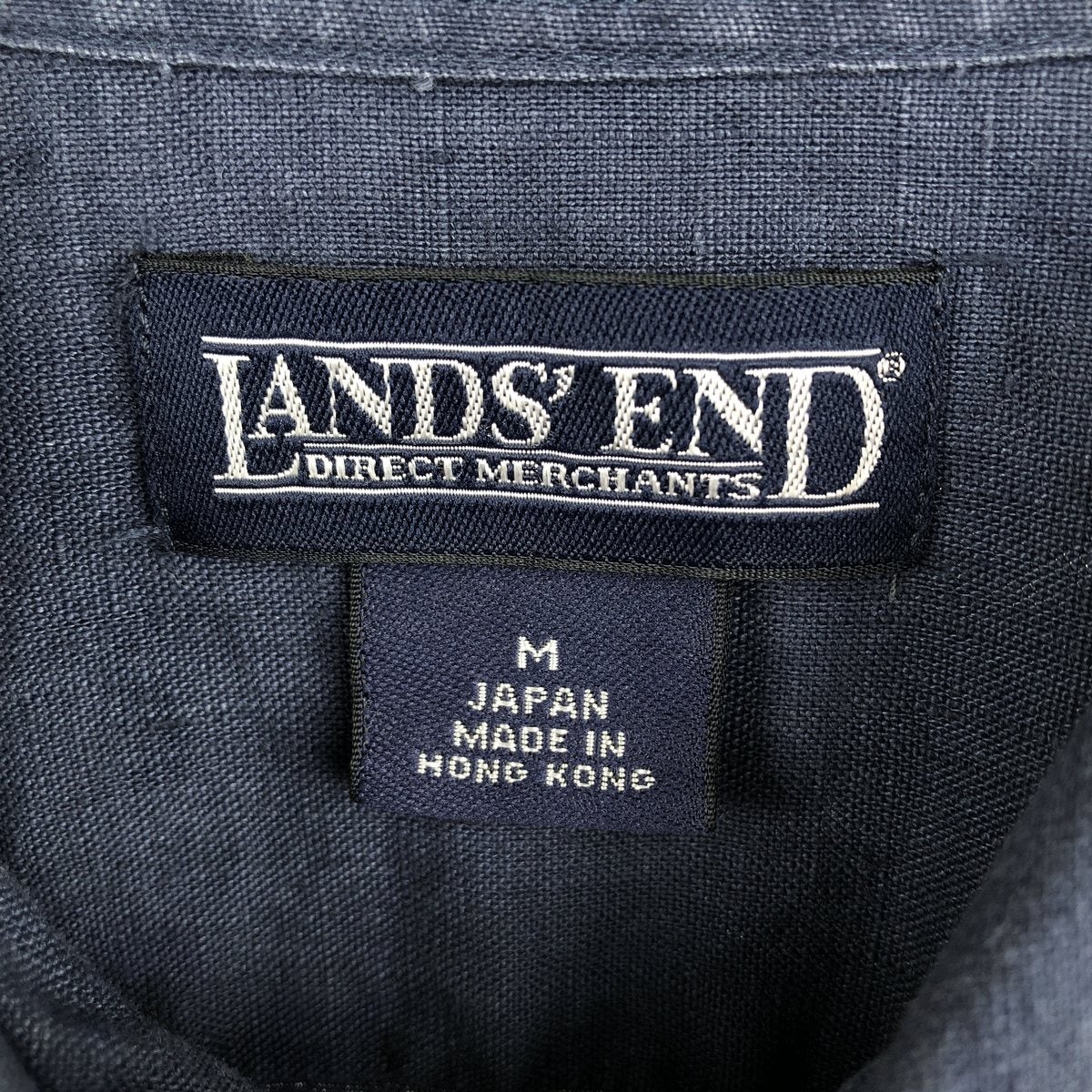 古着 ランズエンド LANDS END 半袖 メキシカンシャツ キューバシャツ