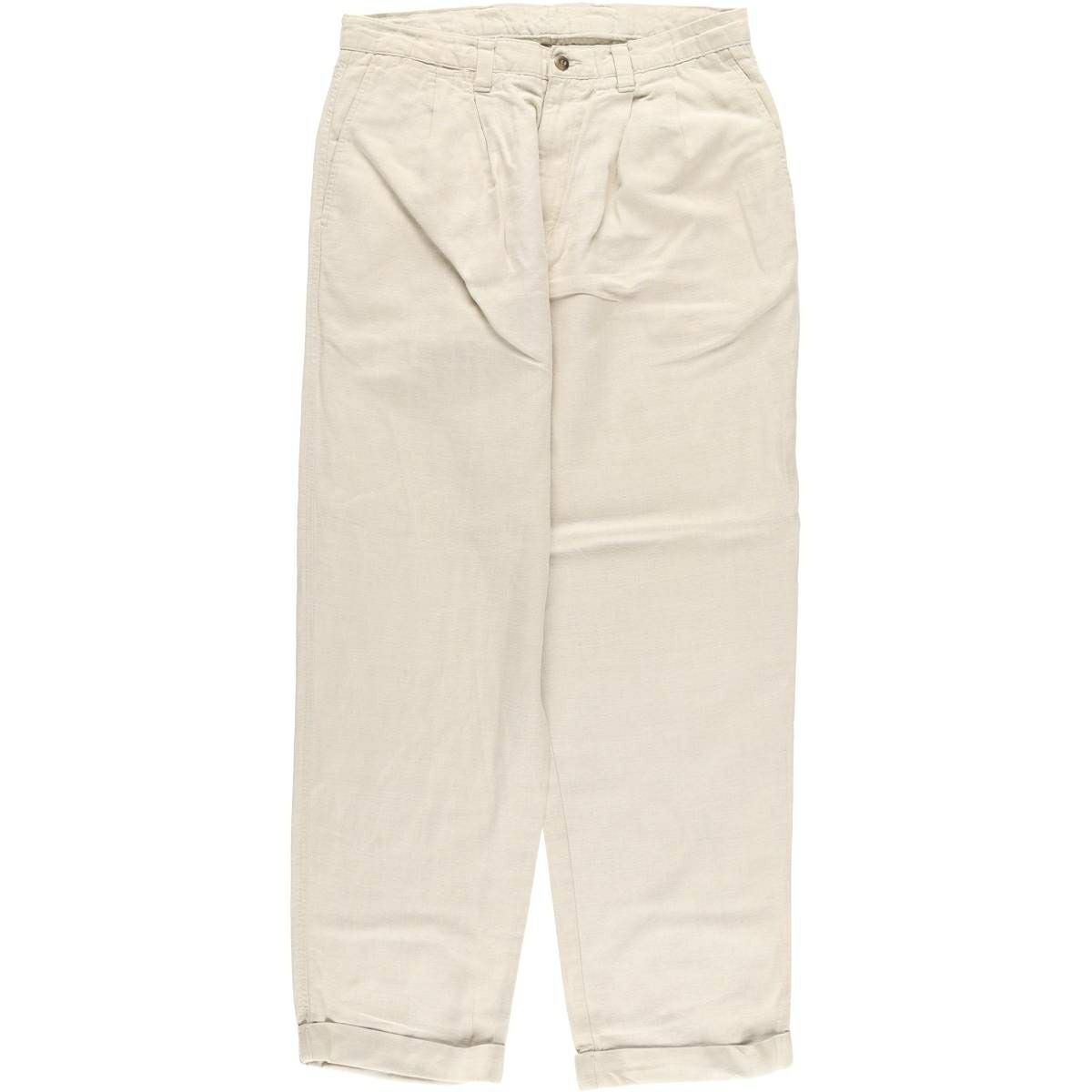 古着 90年代 ドッカーズ DOCKERS khakis ツータック リネン×コットン
