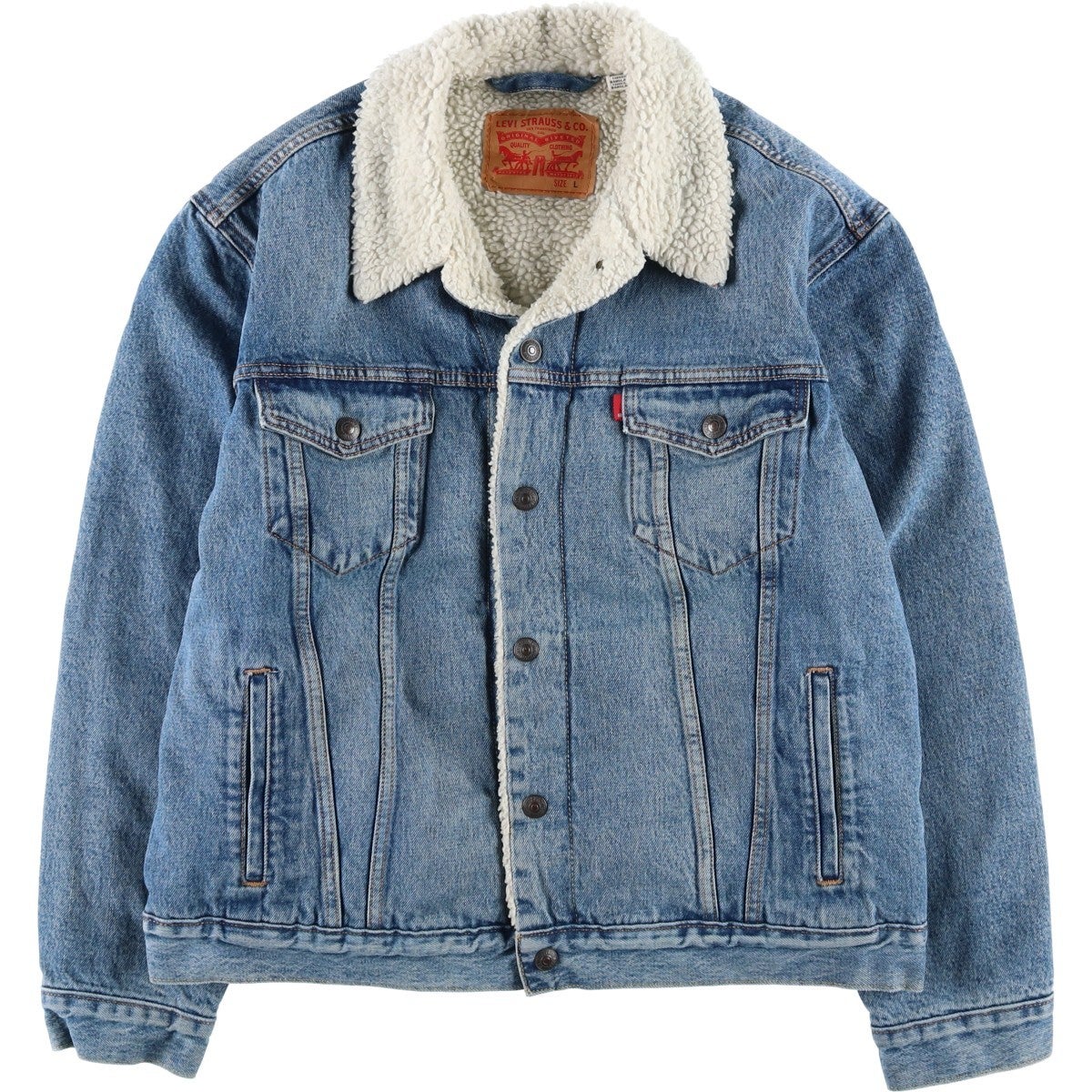 古着 リーバイス Levi's 中綿入り デニムボアジャケット メンズL相当/eaa478076 古着 リーバイス Levis 中綿入り デニムボアジャケット メンズL相当