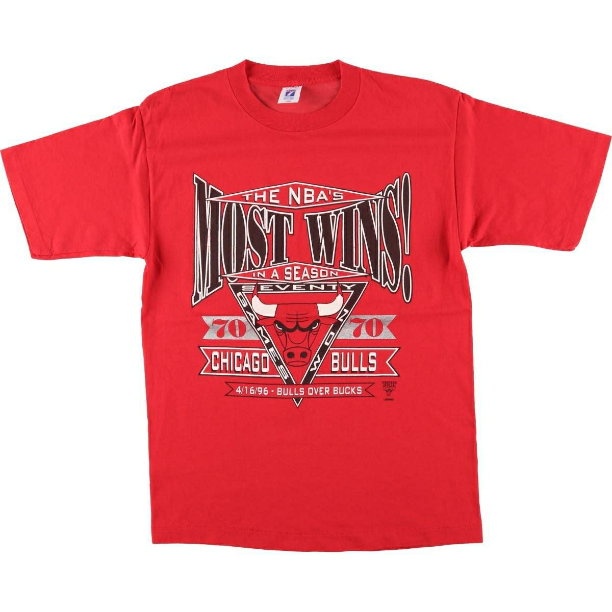 古着 90年代 TOP HALF NBA CHICAGO BULLS シカゴ ブルズ ロゴプリントT