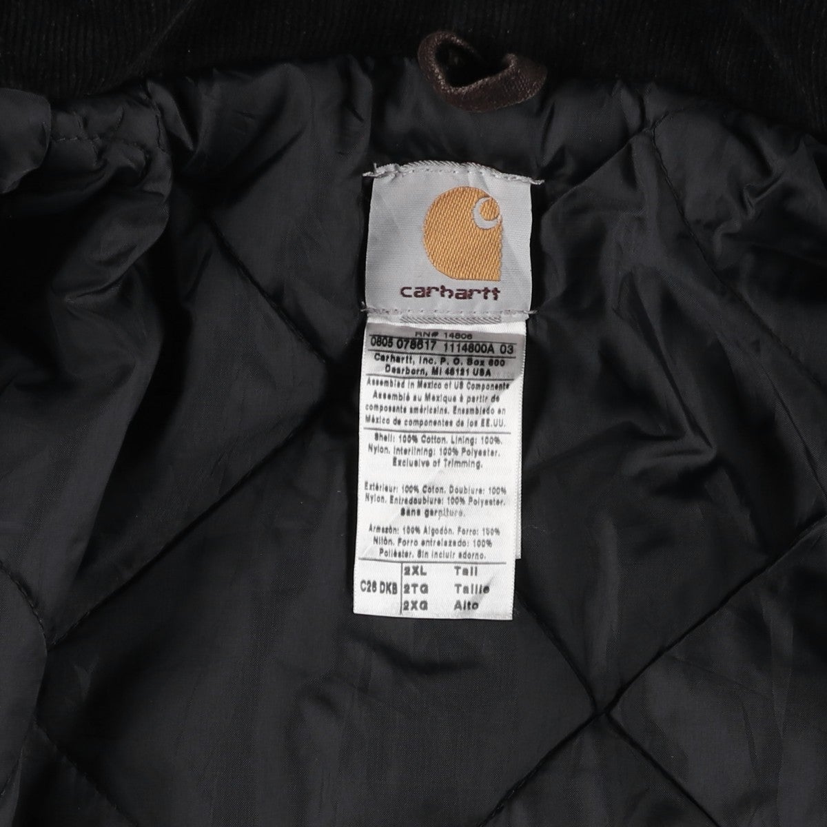 古着 カーハート Carhartt トラディショナルコート フード付き 中綿