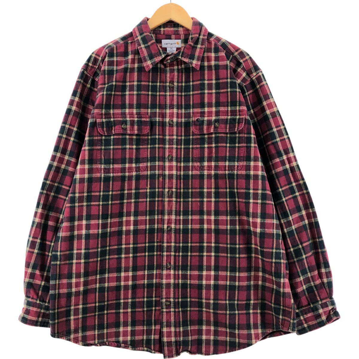 古着 カーハート Carhartt RELAXED FIT オンブレチェック 長袖