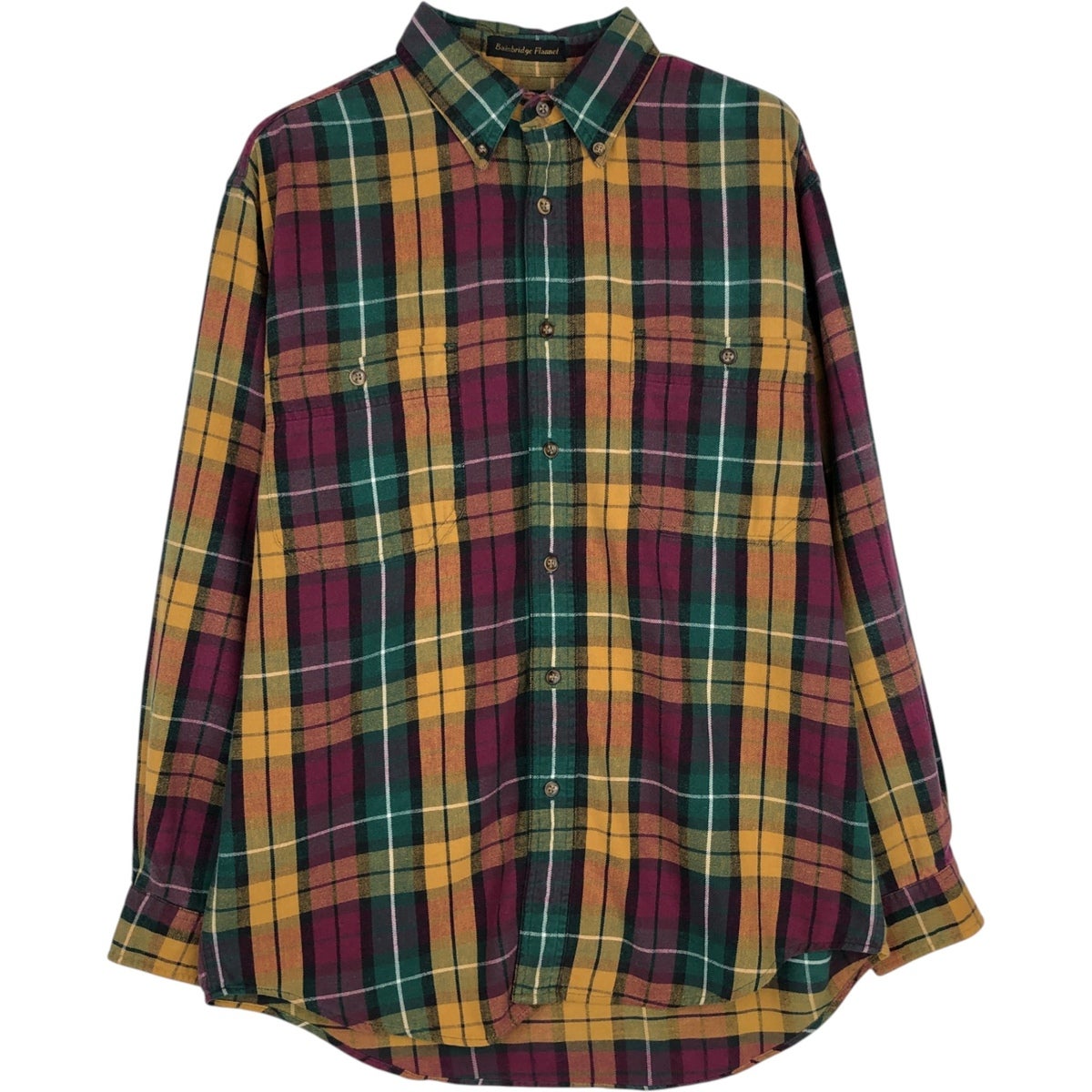 古着 80～90年代 エディーバウアー Eddie Bauer 黒タグ 長袖 ボタン