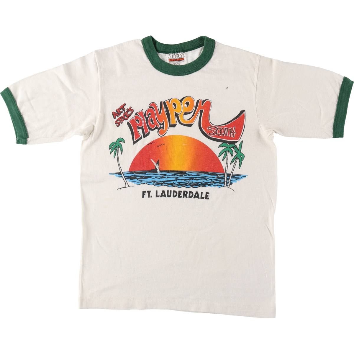 古着 80年代 ヘインズ Hanes POLY-COTTON 青タグ リンガーTシャツ USA