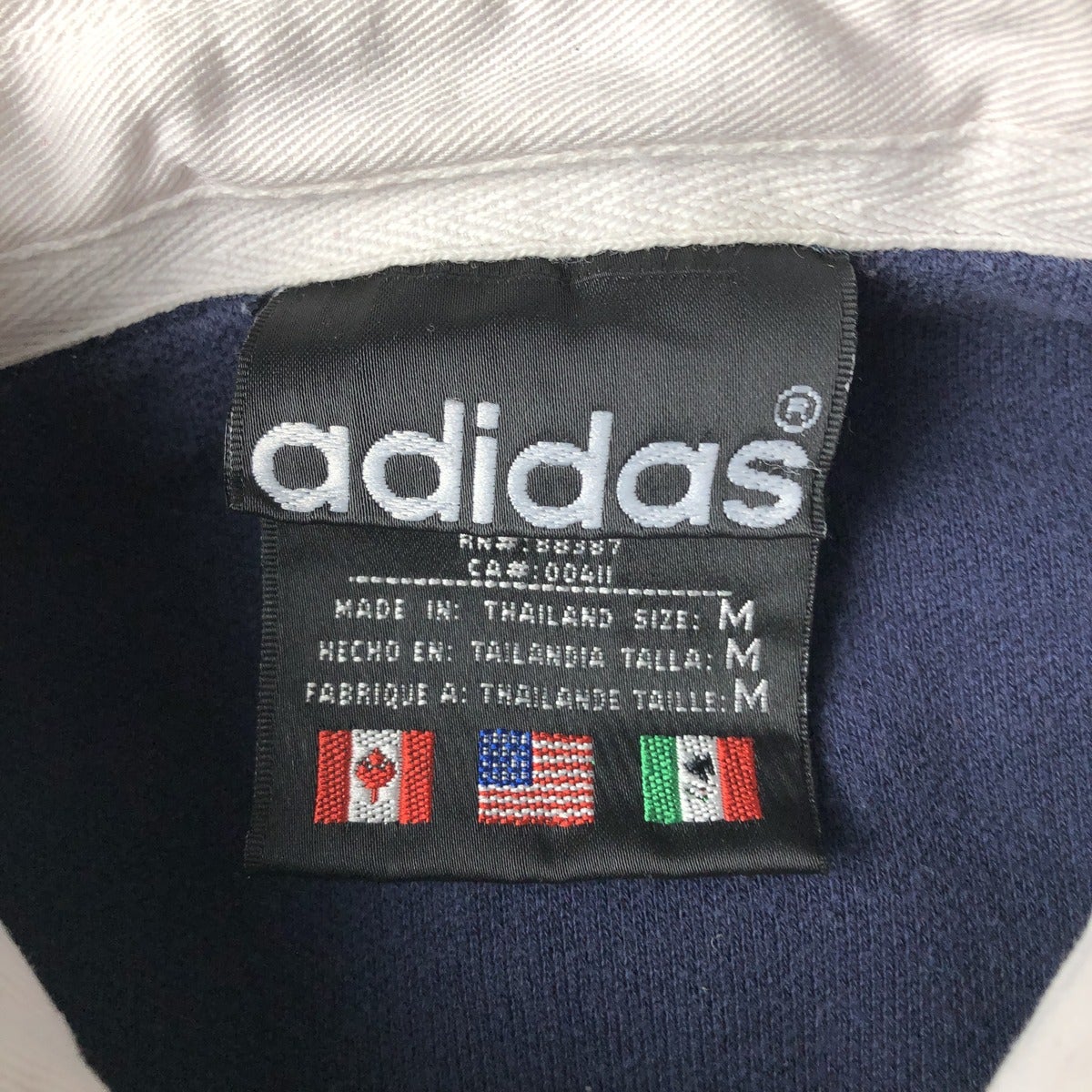 古着 80～90年代 アディダス adidas 長袖 ラガーシャツ メンズM相当