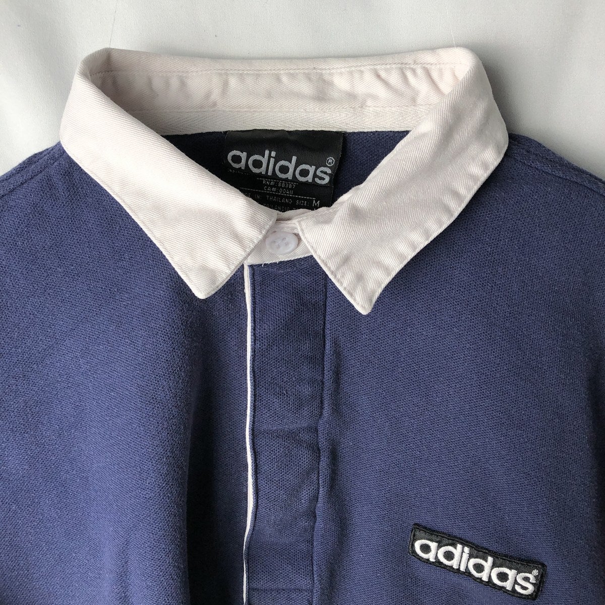 古着 80～90年代 アディダス adidas 長袖 ラガーシャツ メンズM相当