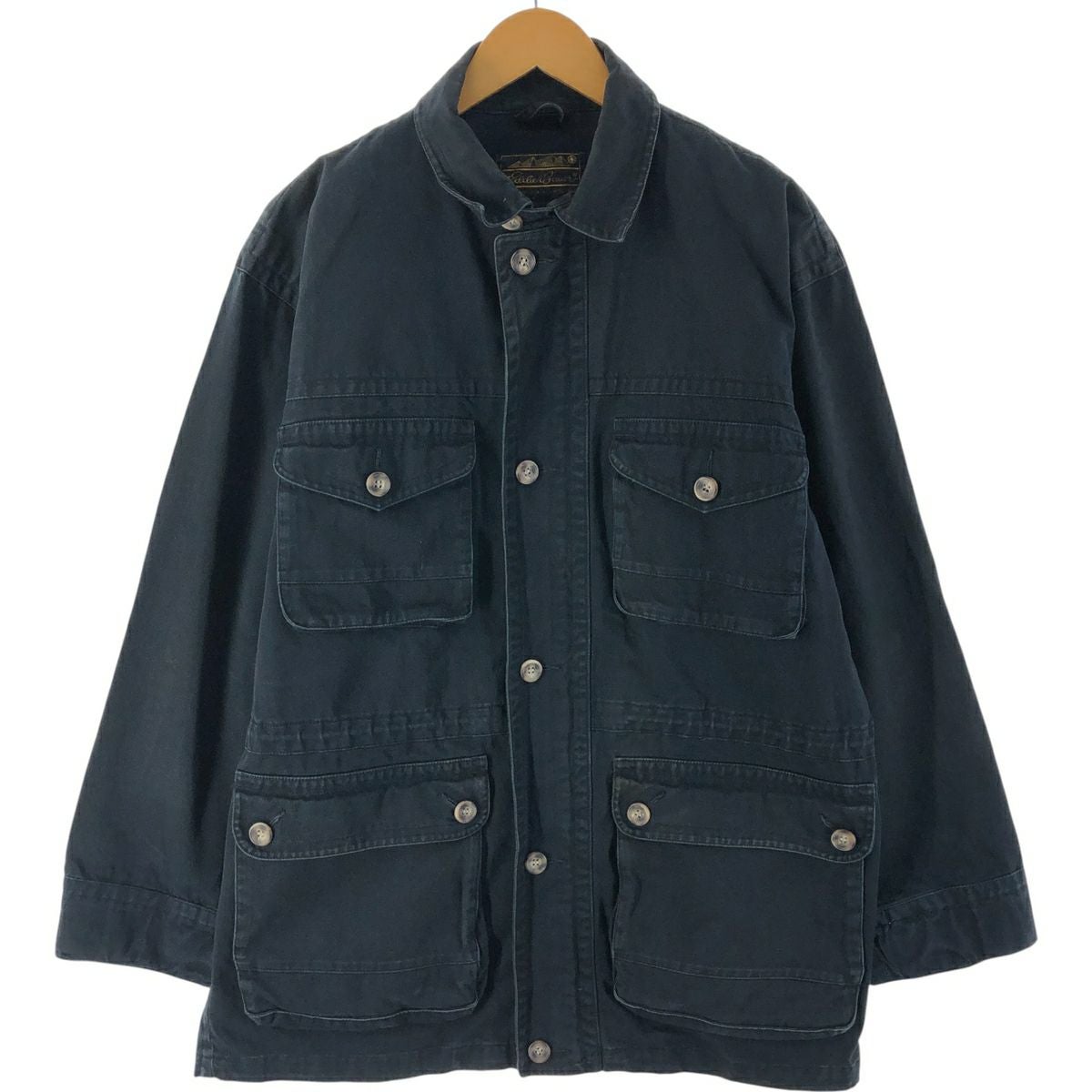 古着 80～90年代 エディーバウアー Eddie Bauer 黒タグ 長袖 ボタン