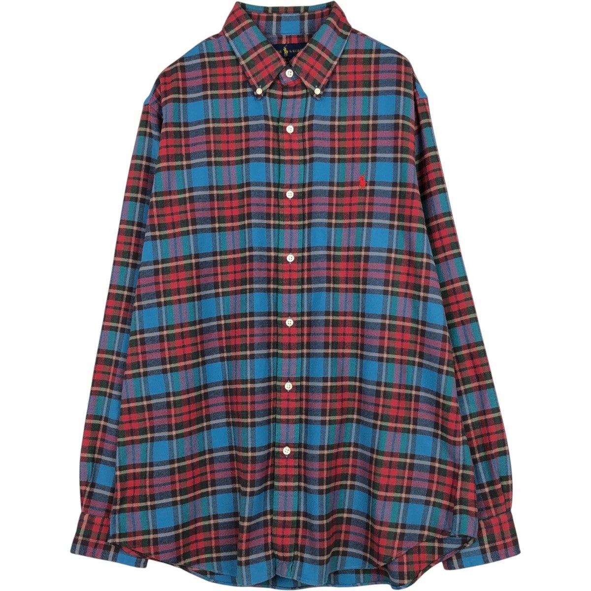 古着 ラルフローレン Ralph Lauren CUSTOM FIT マドラスチェック 長袖