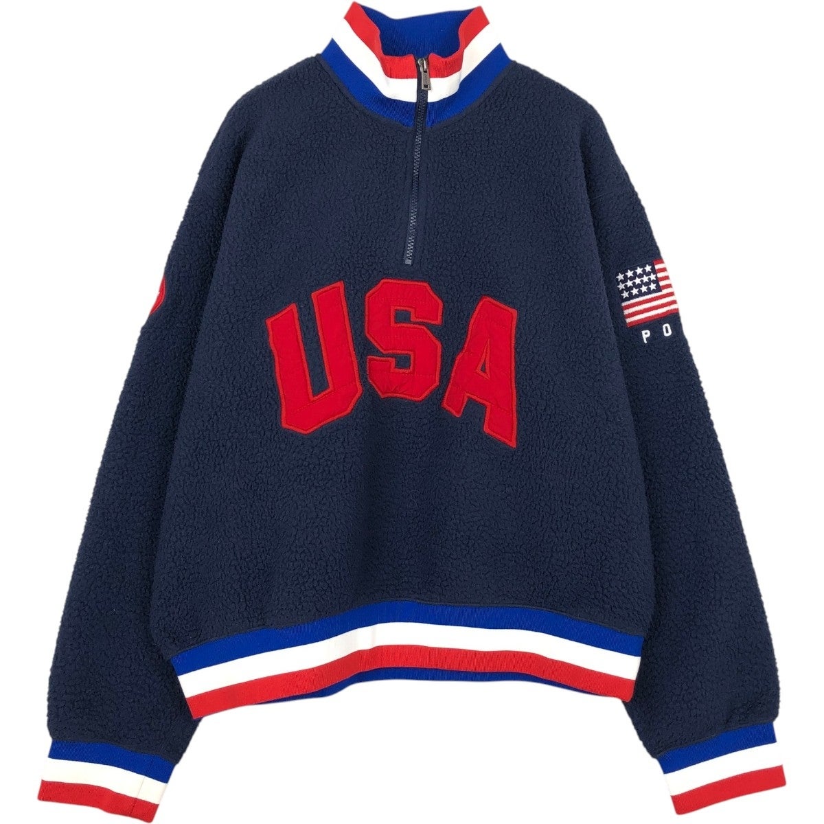 古着 ラルフローレン Ralph Lauren POLO RALPH LAUREN 星条旗柄 ハーフ