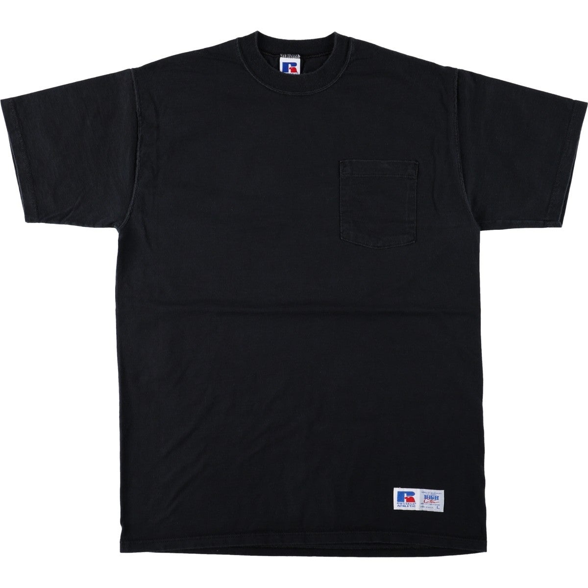 90s RUSSELL ラッセル USA製 リソッドヘンリーネック フェード 古着 90年代 ラッセル Russell 無地ヘンリーネックTシャツ メンズL相当