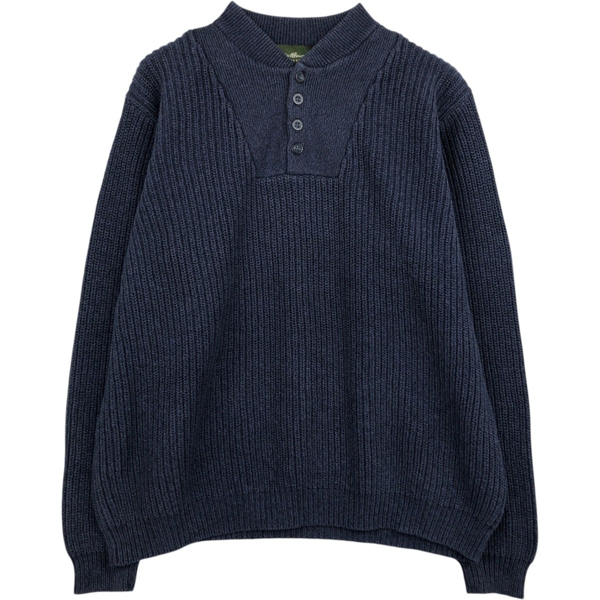 古着 エディーバウアー Eddie Bauer リブ編み Vネック コットンニット