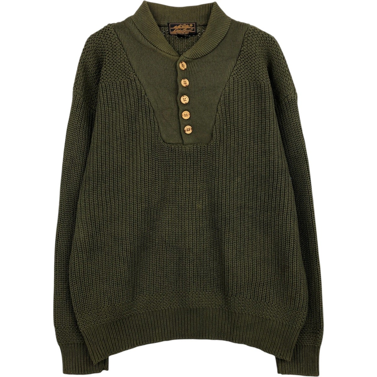 古着 90～00年代 エディーバウアー Eddie Bauer リブ編み ヘンリー