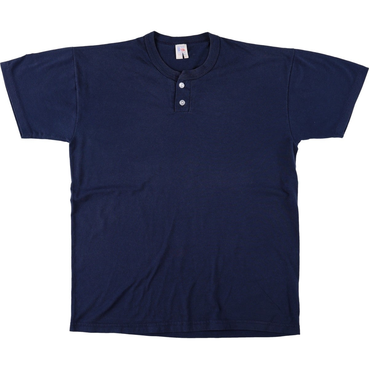 古着 90年代 ラッセル Russell 無地ヘンリーネックTシャツ メンズL相当