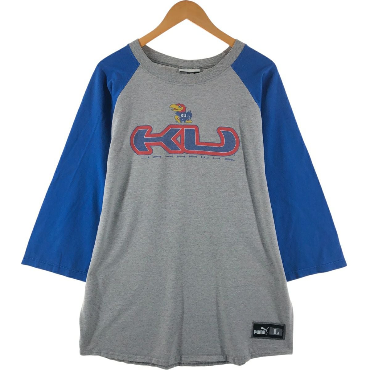 古着 90年代 プーマ PUMA カレッジ 七分袖 ラグランTシャツ メンズL