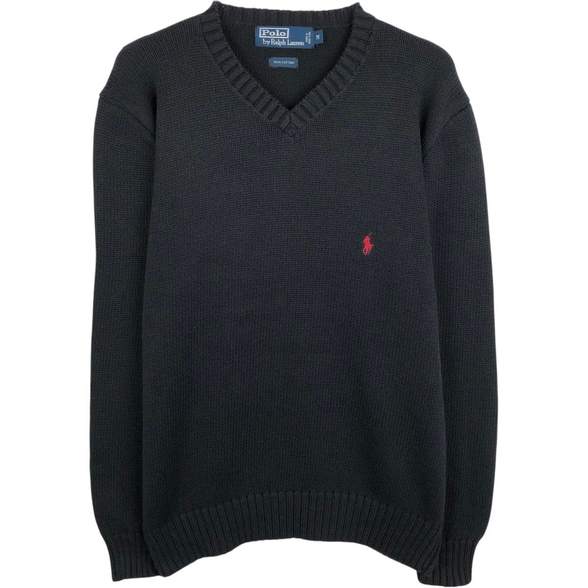 ち*け様 ラルフローレン　リブ網　セーター 古着 ラルフローレン Ralph Lauren POLO by Ralph Lauren リブ編み V