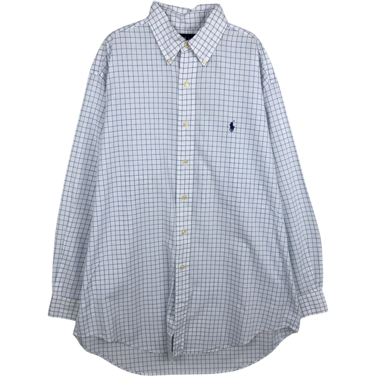 古着 ラルフローレン Ralph Lauren YARMOUTH 千鳥格子柄 長袖 ボタン