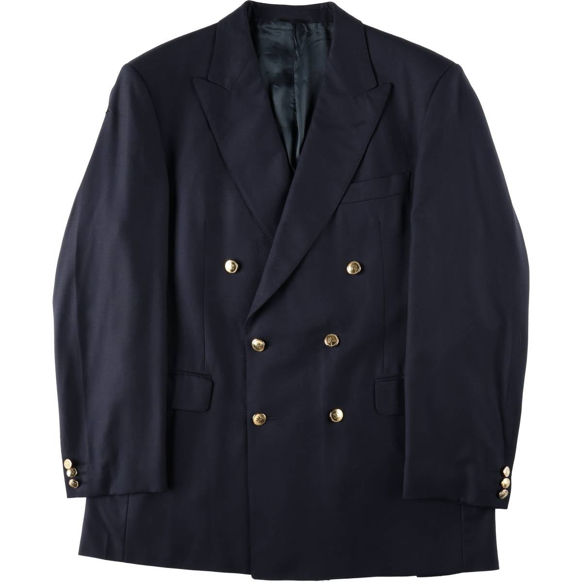 古着 アクアスキュータム Aquascutum ダブルプレスト ピークドラペル