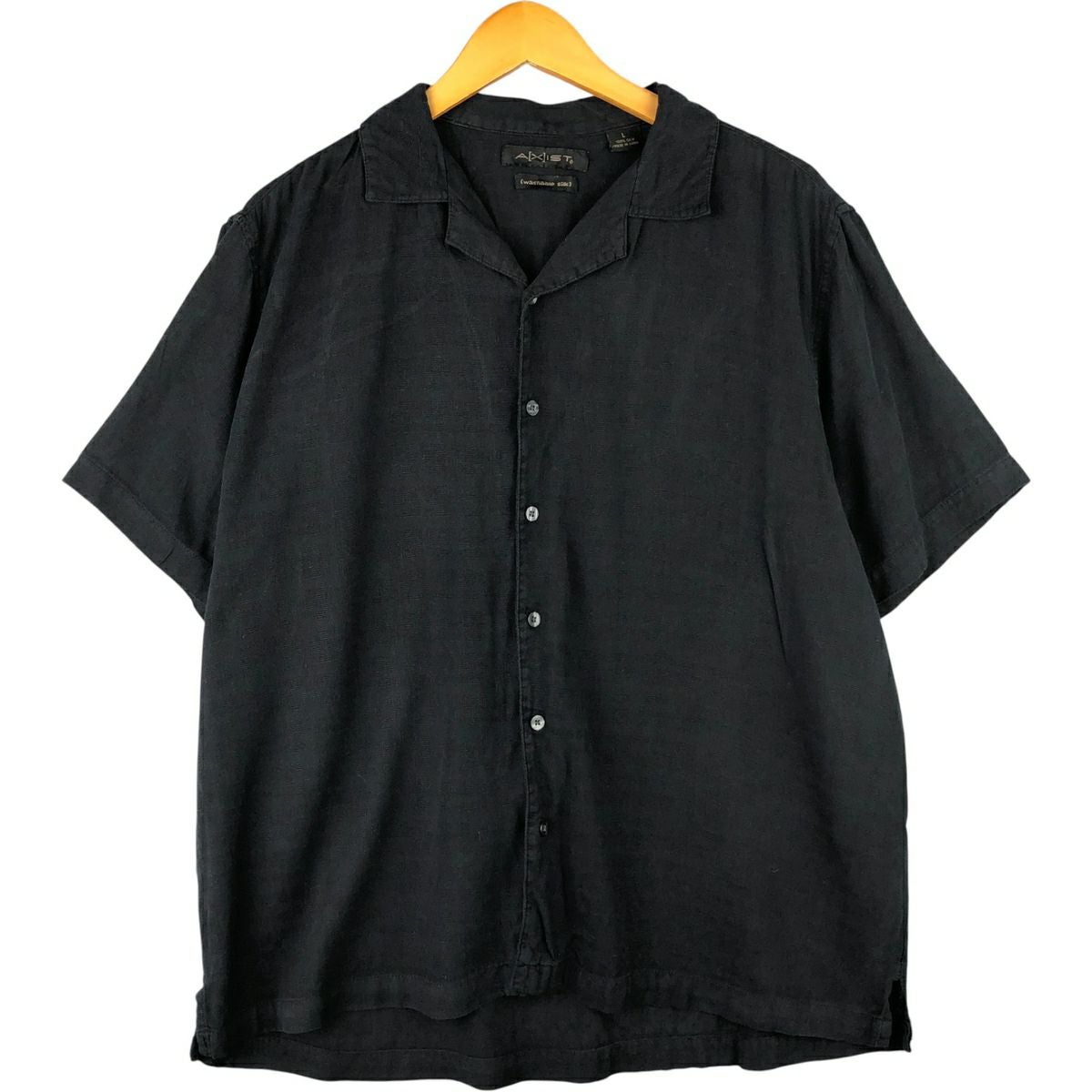 古着 バラクータ BARACUTA 総柄 竹柄 半袖 オープンカラー シルク