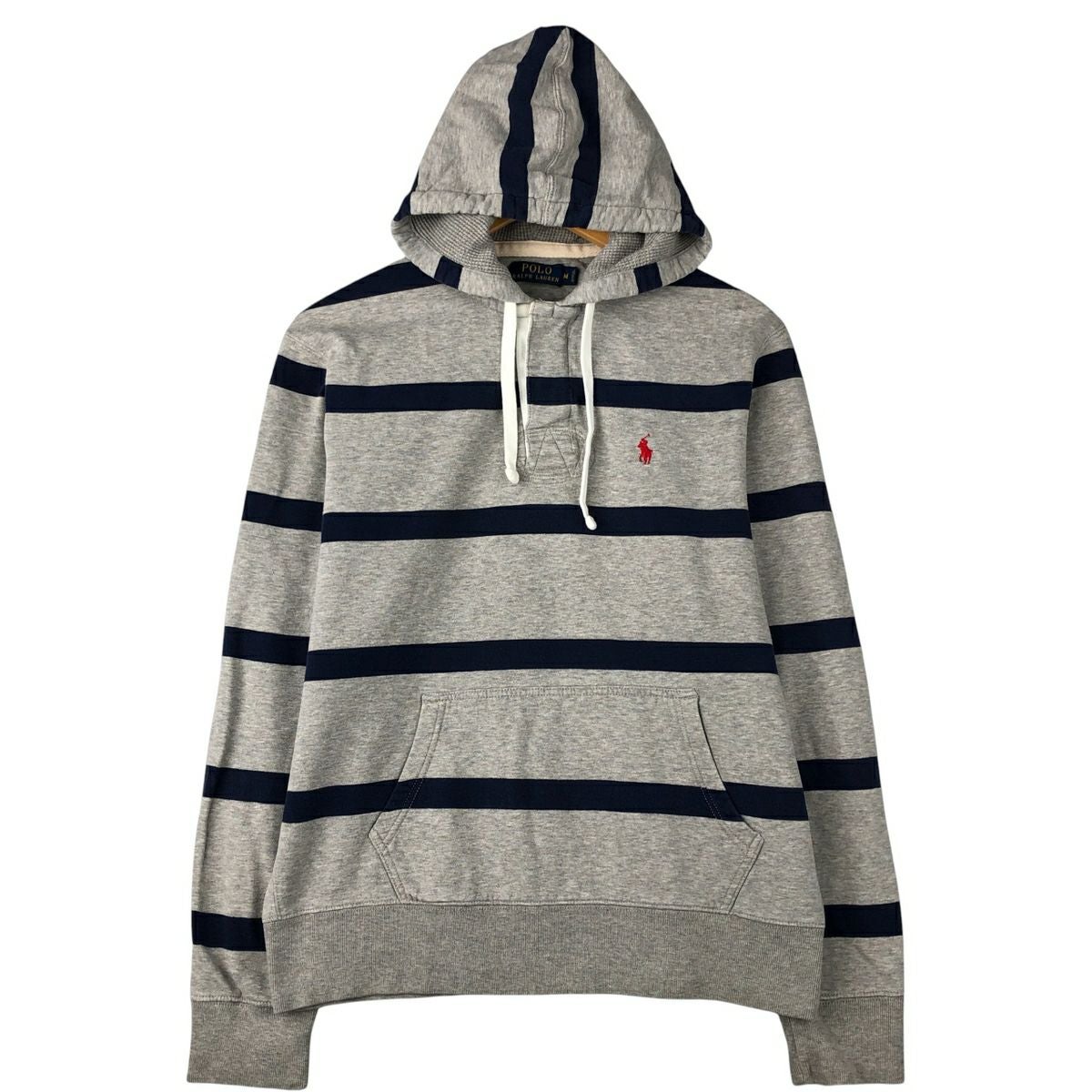古着 ラルフローレン Ralph Lauren ボーダー柄 フード付き 長袖 ラガーシャツ メンズM相当/eaa586795 ポロ ラルフローレン 長袖 ラグビー パーカー | ビンテージ古着屋Feeet