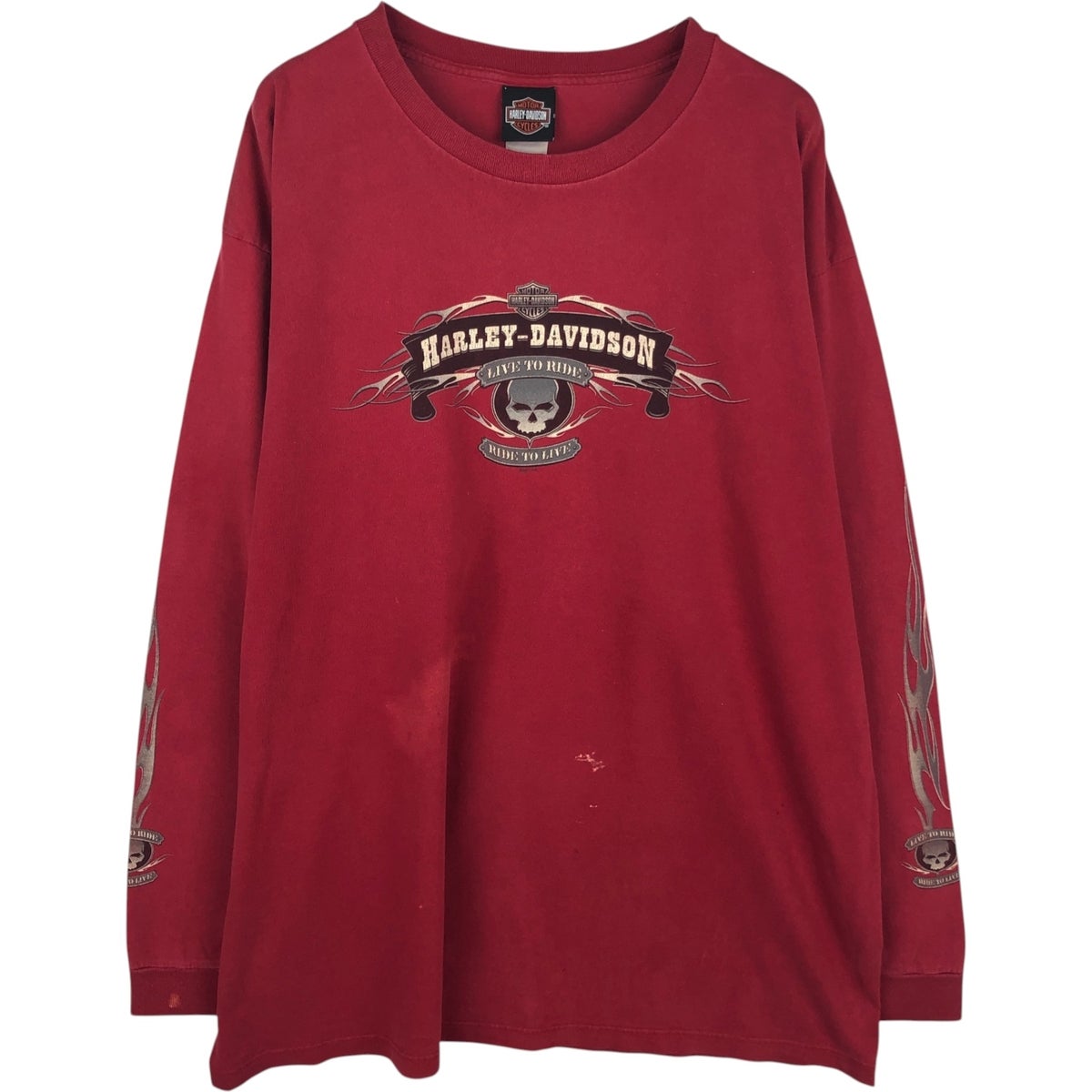 古着 ハーレーダビッドソン Harley-Davidson ドクロ柄 スカル柄 ロング