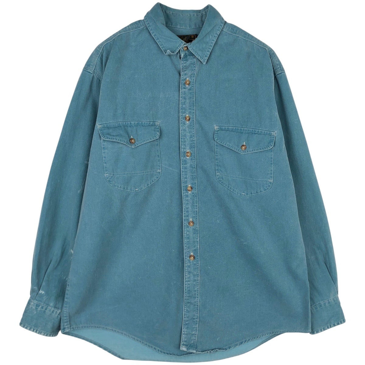 EddieBauer(USA)ビンテージデニムハンティングシャツ　70's黒タグ 古着 80～90年代 エディーバウアー Eddie Bauer 黒タグ 長袖 デニム