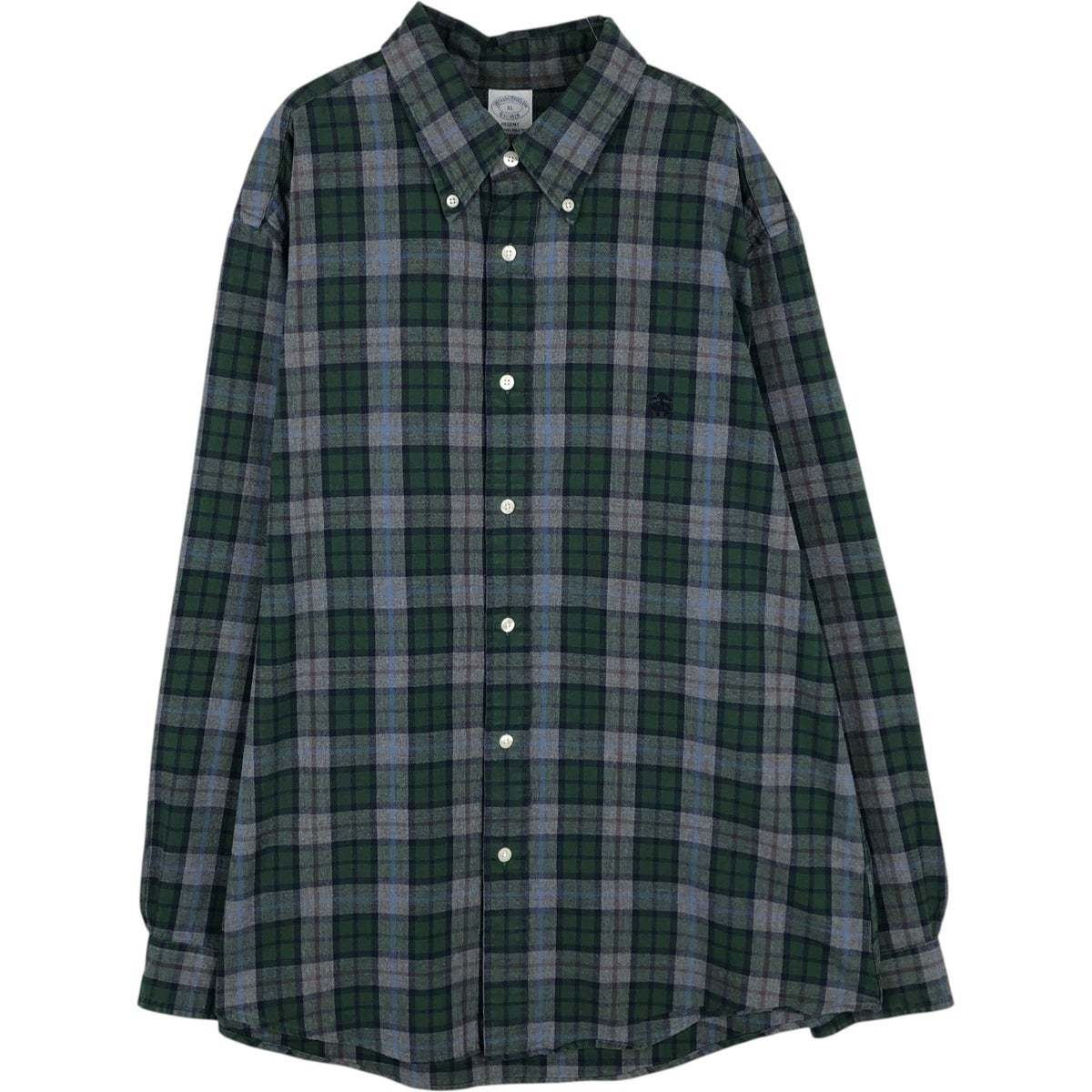 70s USA製 6ボタン Brooks Brothers 長袖シャツ チェック 古着 ブルックスブラザーズ Brooks Brothers Est.1818 長袖 ボタン