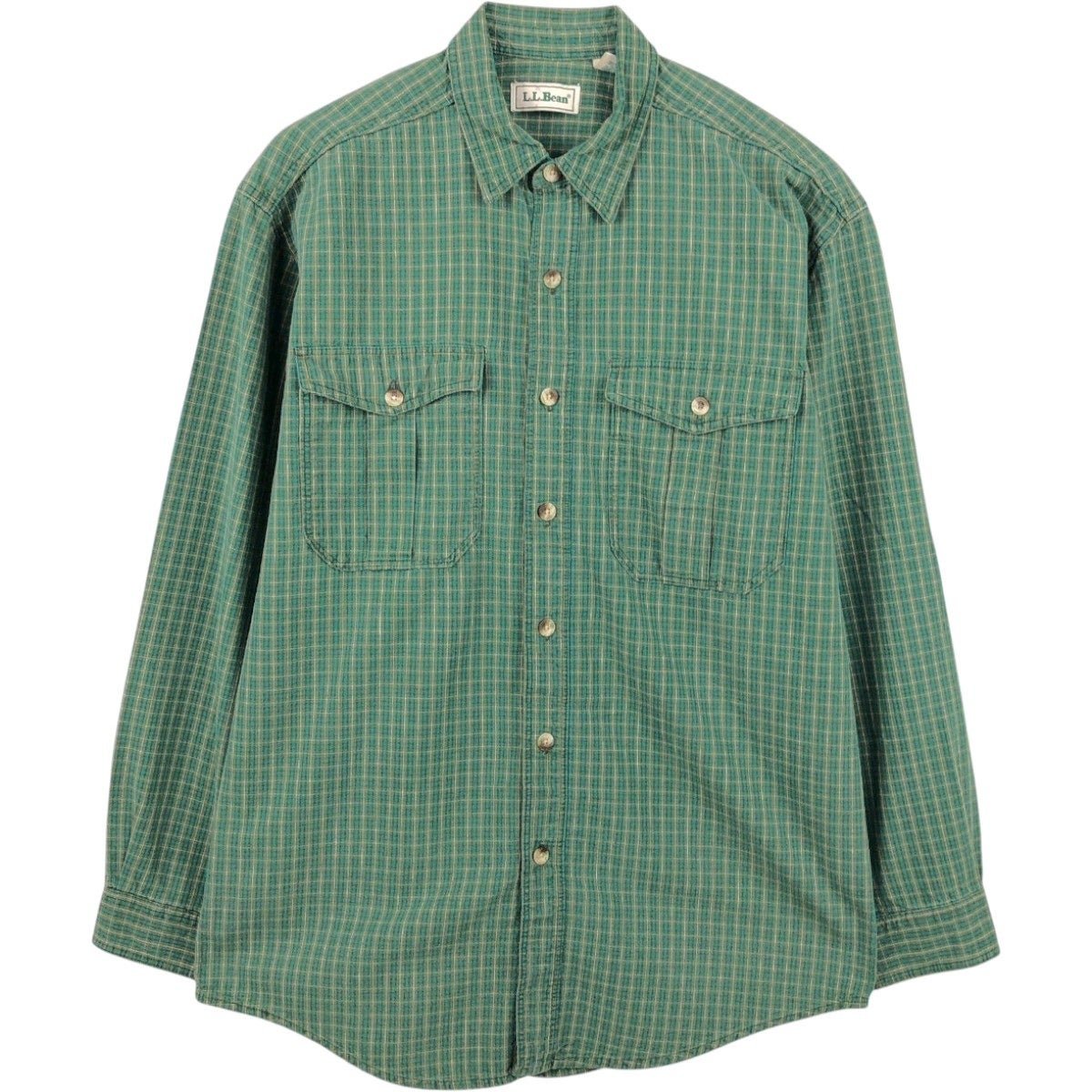 古着 80年代 エルエルビーン L.L.Bean 長袖 ラガーシャツ USA製 メンズ