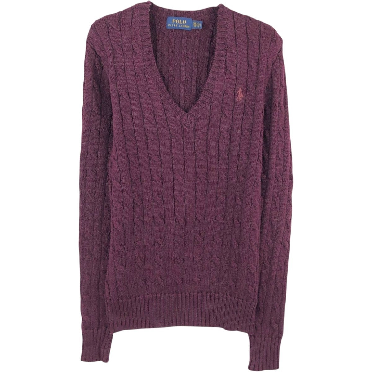 古着 ラルフローレン Ralph Lauren POLO RALPH LAUREN ケーブル編み V