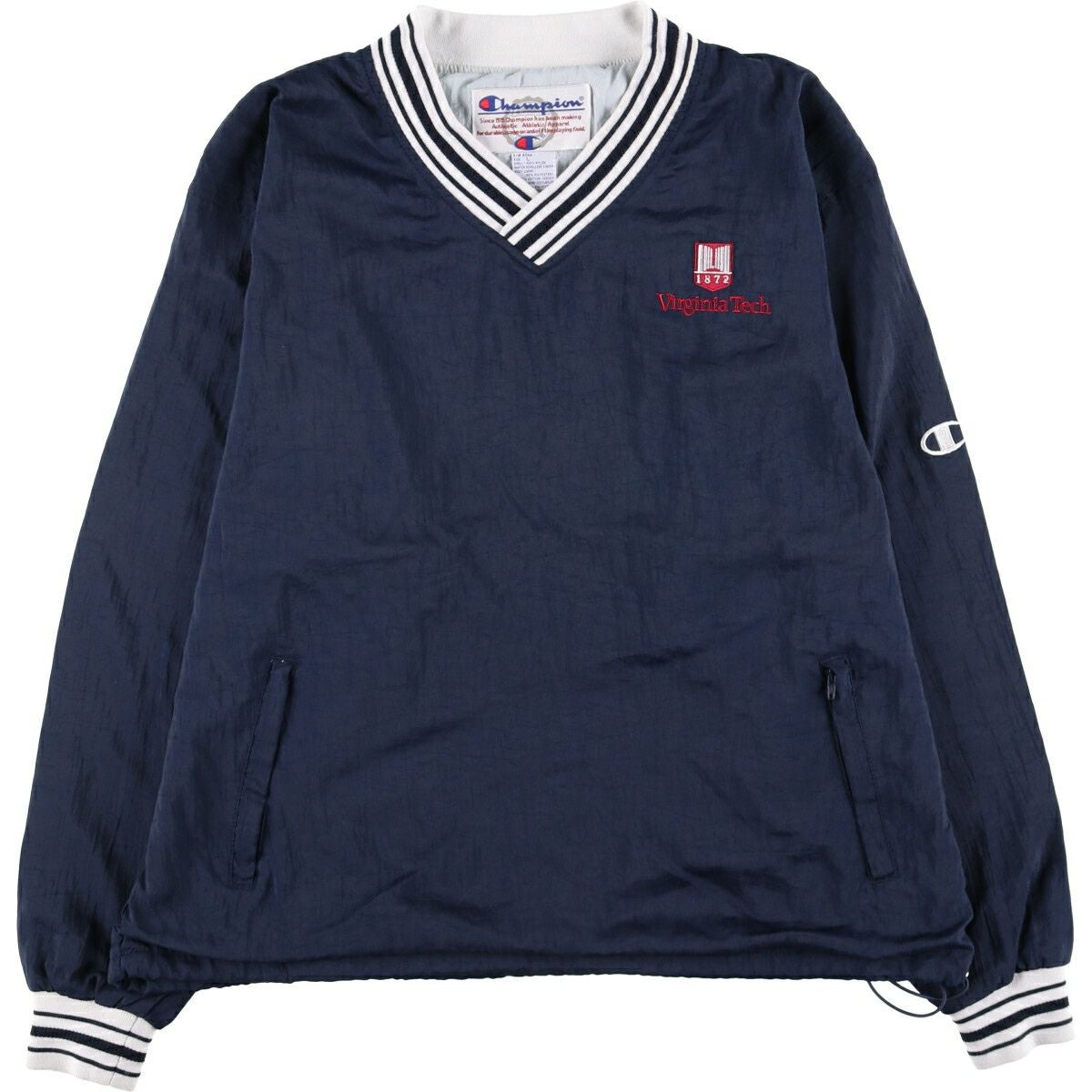 古着 90年代 チャンピオン Champion Vネック ナイロンプルオーバー