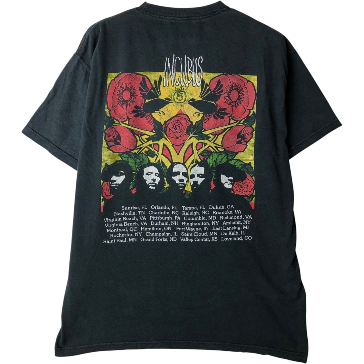 古着 INCUBUS インキュバス 花柄 バンドTシャツ バンT メンズM相当