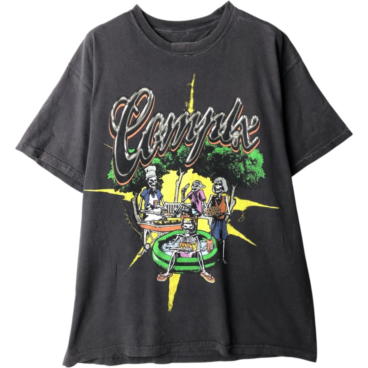 Accord 総柄 スカルスパイダー 90s Tシャツ 古着 COMPLEX コンプレックス ドクロ柄 スカル柄 バンドTシャツ バンT