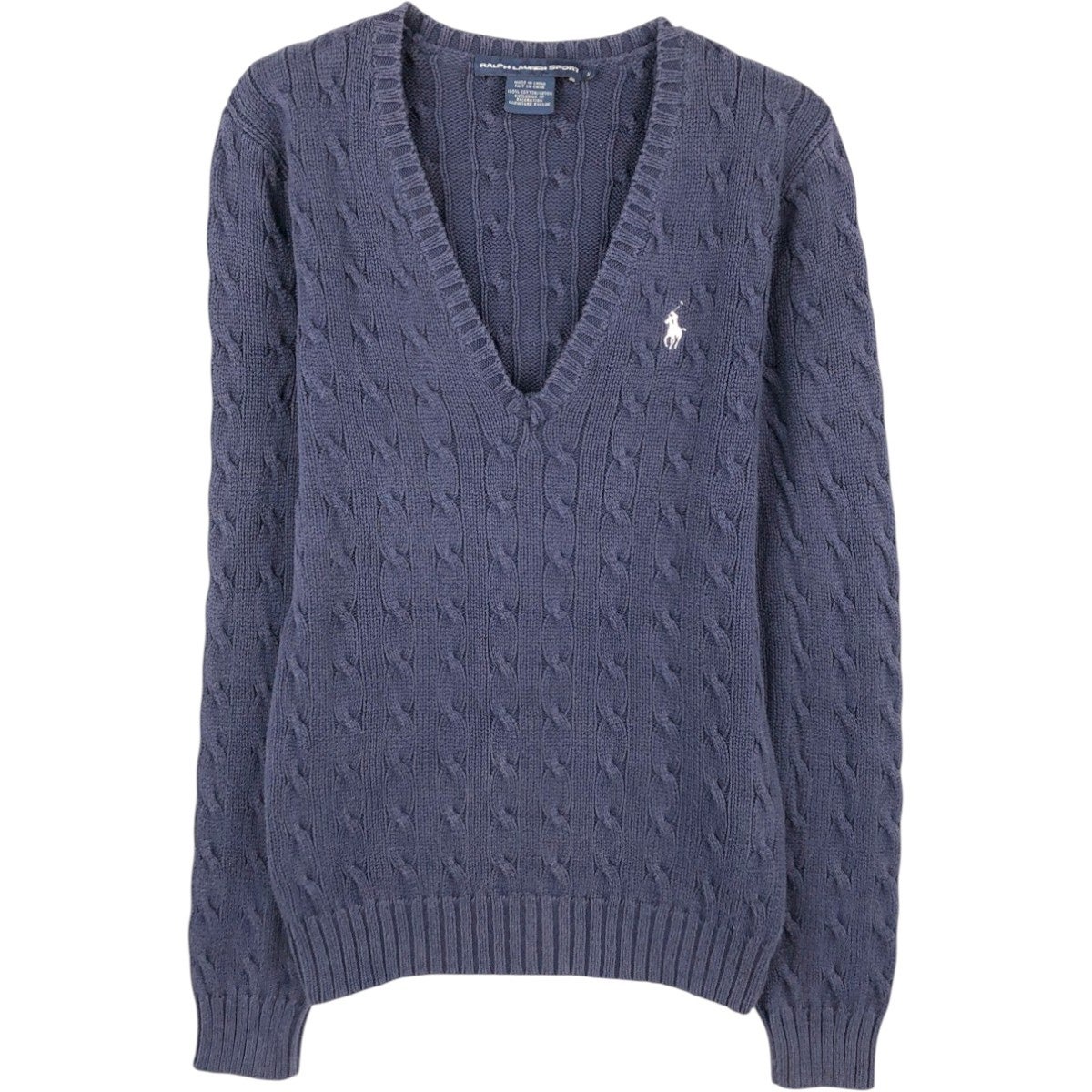 古着 ラルフローレン Ralph Lauren RALPH LAUREN SPORT ケーブル編み V