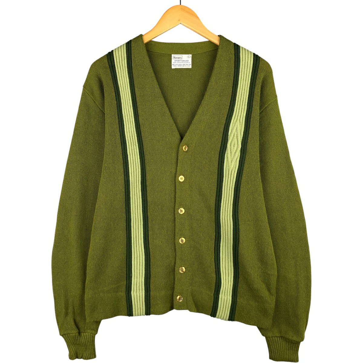 古着 70年代 シアーズ Sears SPORTSWEAR アクリルニットカーディガン
