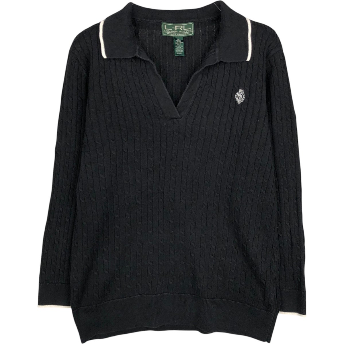 古着 ラルフローレン Ralph Lauren L-RL LAUREN ACTIVE ケーブル編み