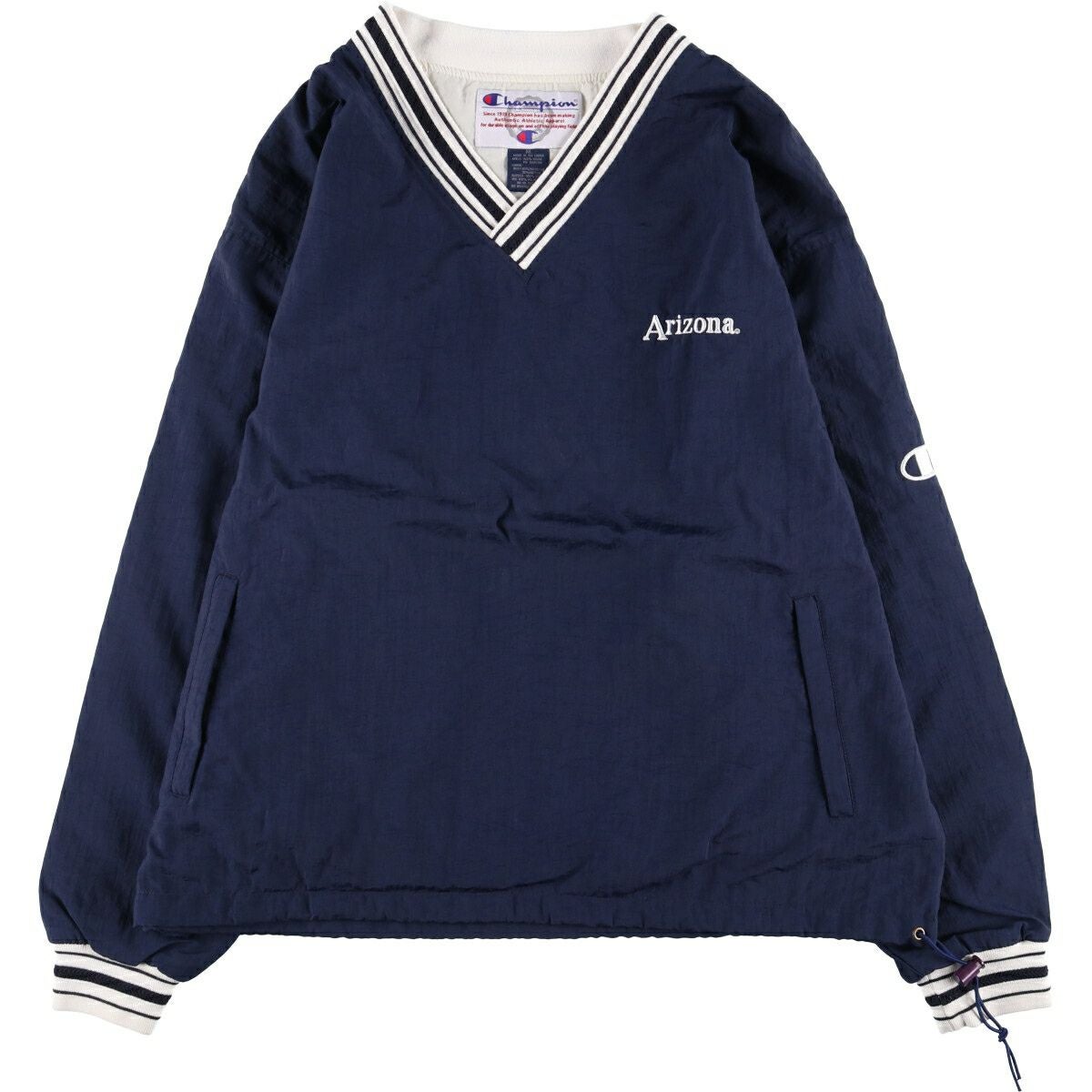 古着 90年代 チャンピオン Champion Vネック ナイロンプルオーバー