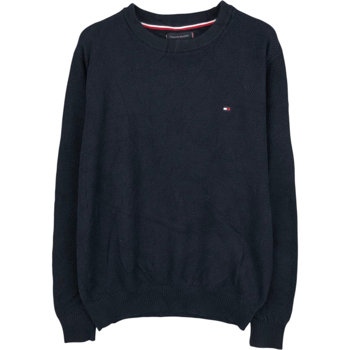 古着 トミーヒルフィガー   ボーダー柄 コットンニットセーター レディースXL相当 /eaa579667 TOMMY HILFIGER（トミー・ヒルフィガー） 古着 ボーダー柄 コットン