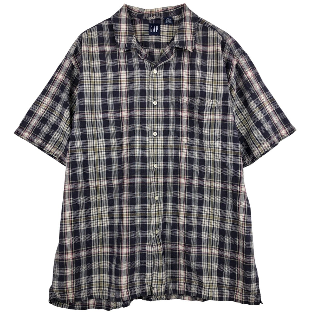 古着 90年代 ギャップ GAP オールドギャップ チェック柄 半袖 オープン