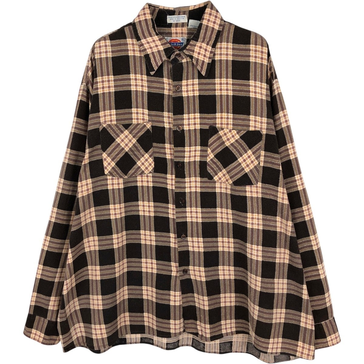 70〜80s' 白タグDickes(ディッキーズ)チェック柄キルティングベスト 古着 ディッキーズ Dickies キルティングベスト メンズXL相当