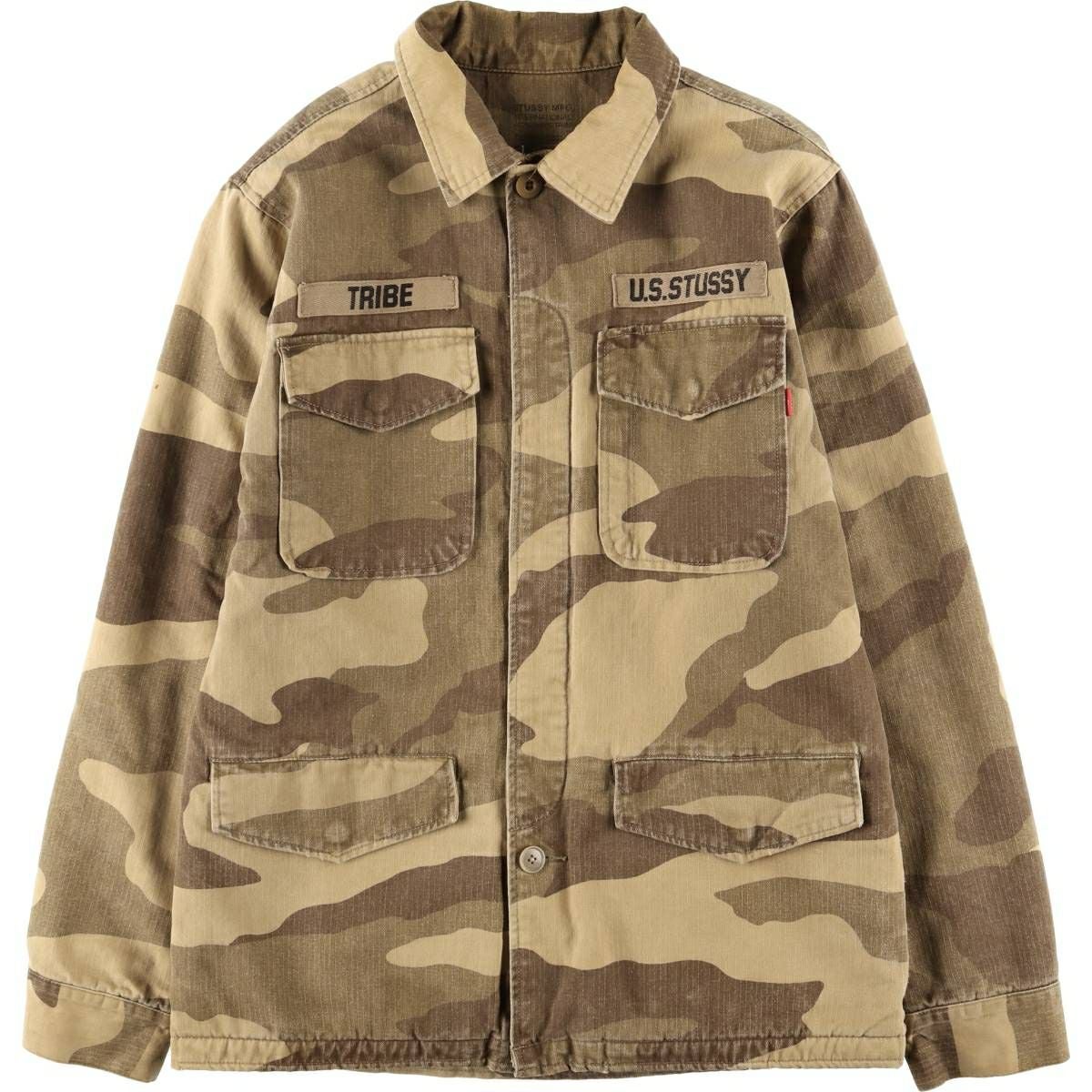 古着 ステューシー STUSSY 迷彩柄 ミリタリー HBTジャケット メンズM