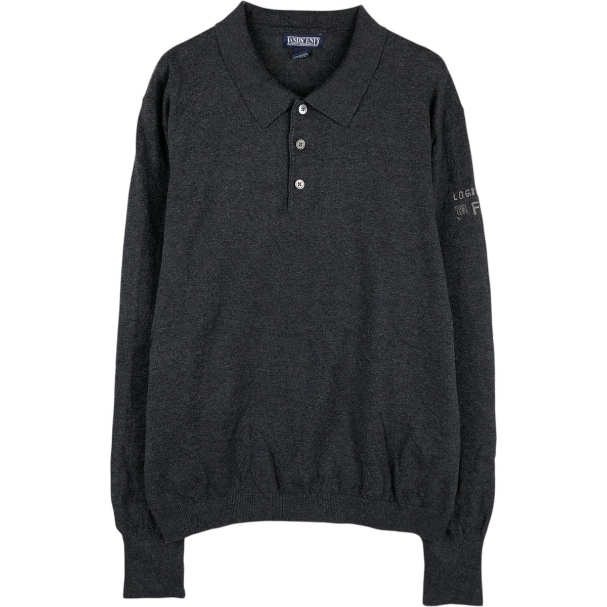 古着 90年代 ランズエンド LANDS END 長袖 ラガーシャツ USA製 メンズL