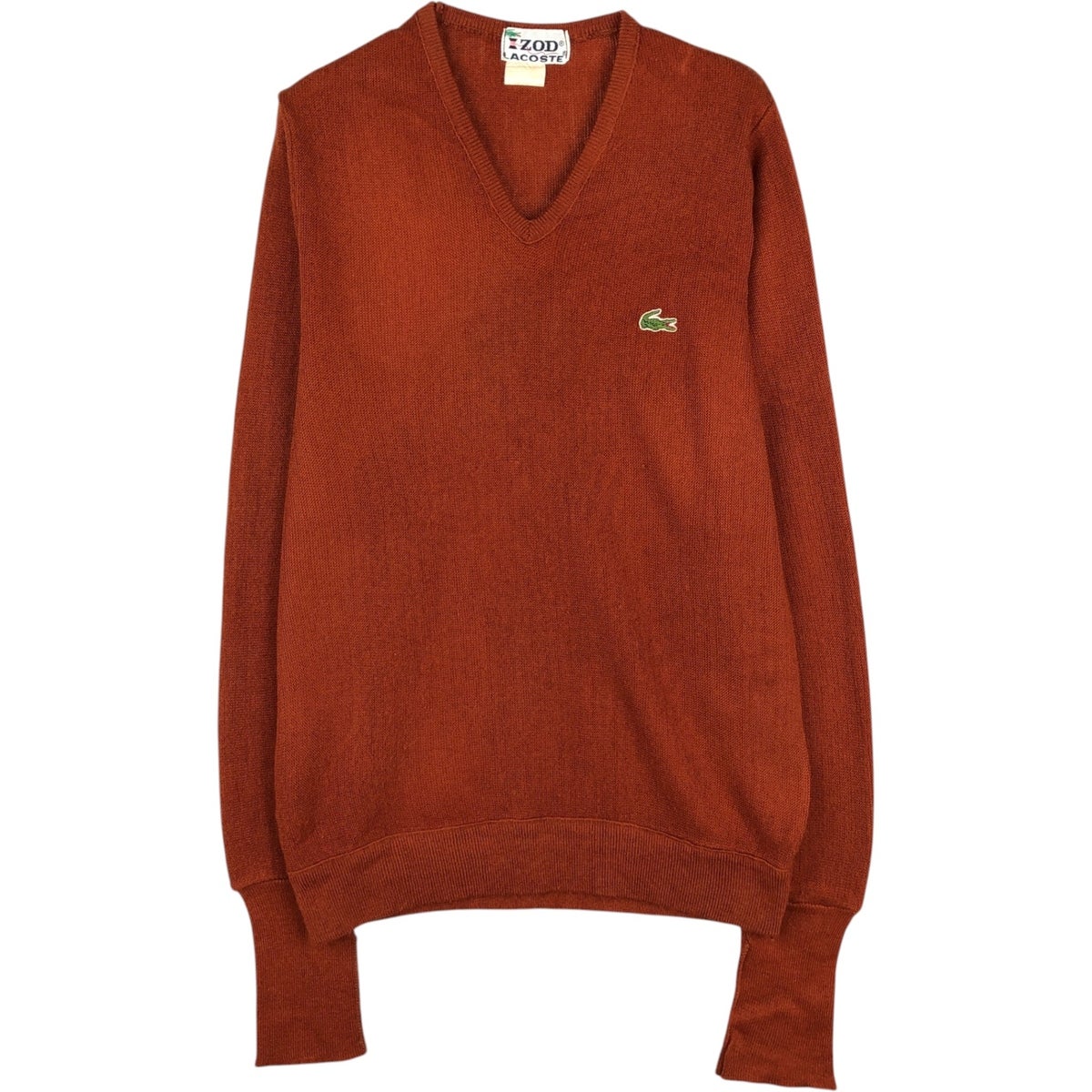 古着 70～80年代 ラコステ LACOSTE IZOD Vネック ニットセーター