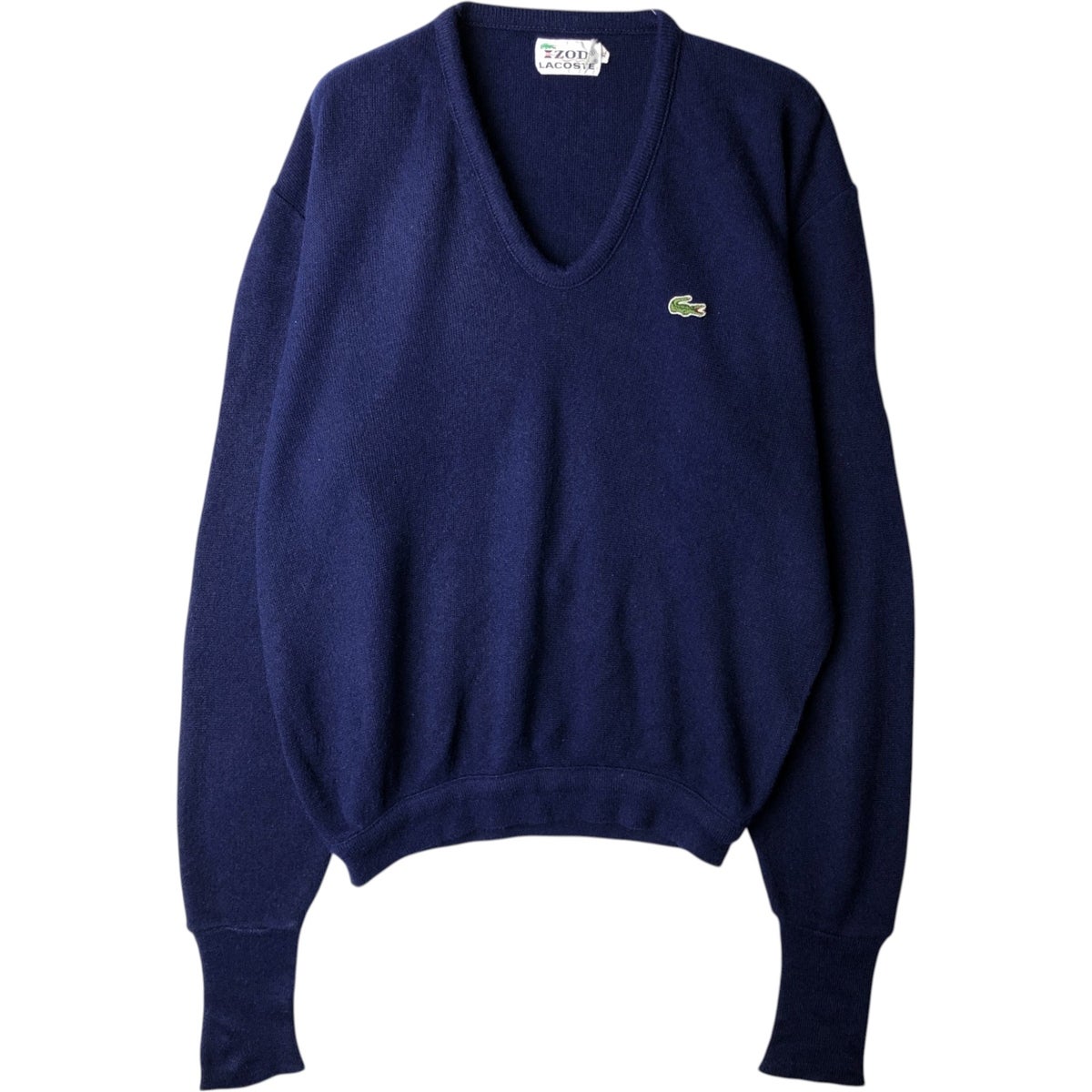 古着 70年代 ラコステ LACOSTE IZOD Vネック アクリルニットセーター