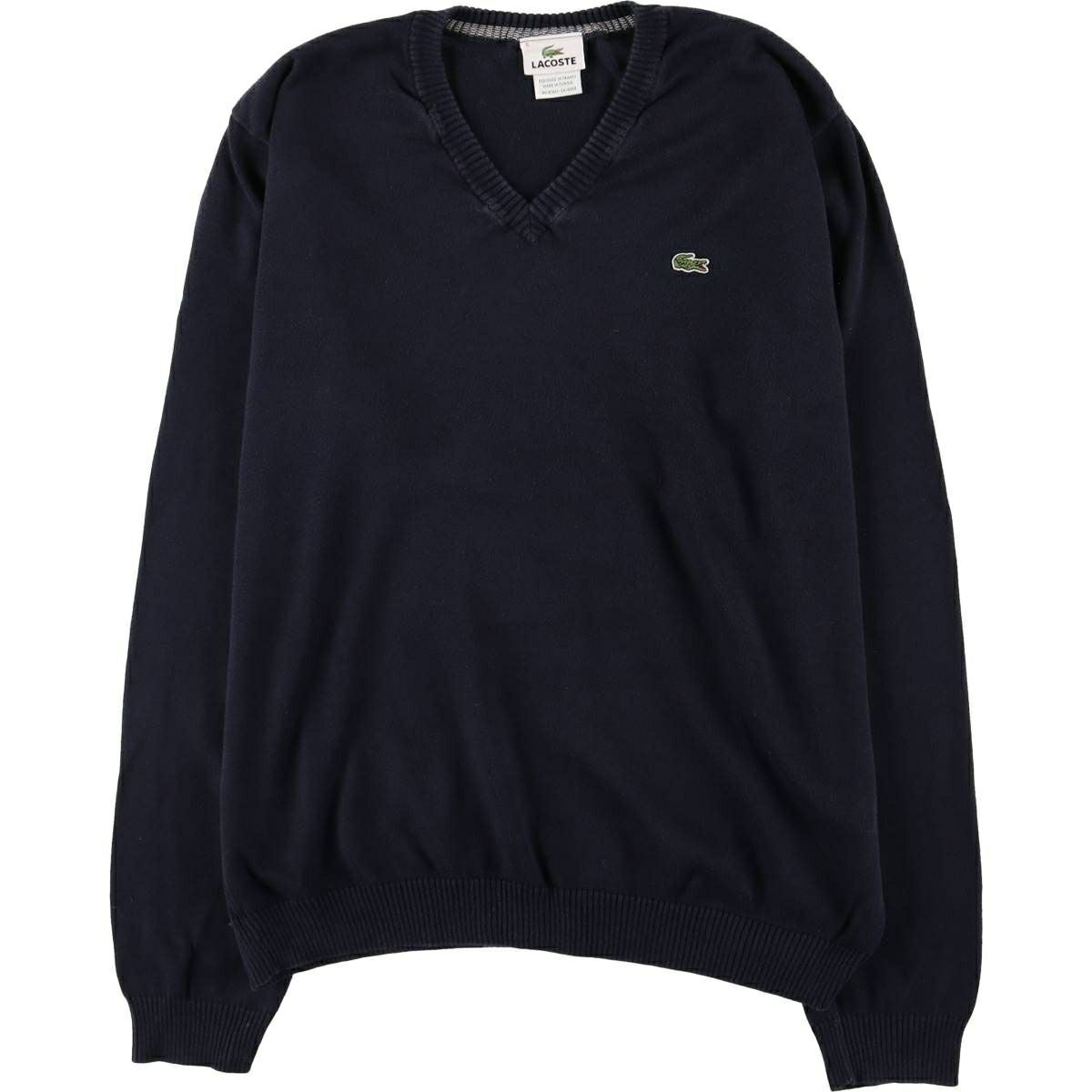 古着 ラコステ LACOSTE Vネック コットンニットセーター 5 メンズL相当/eaa604449 古着 ラコステ LACOSTE Vネック コットンニットセーター 5 メンズL相当