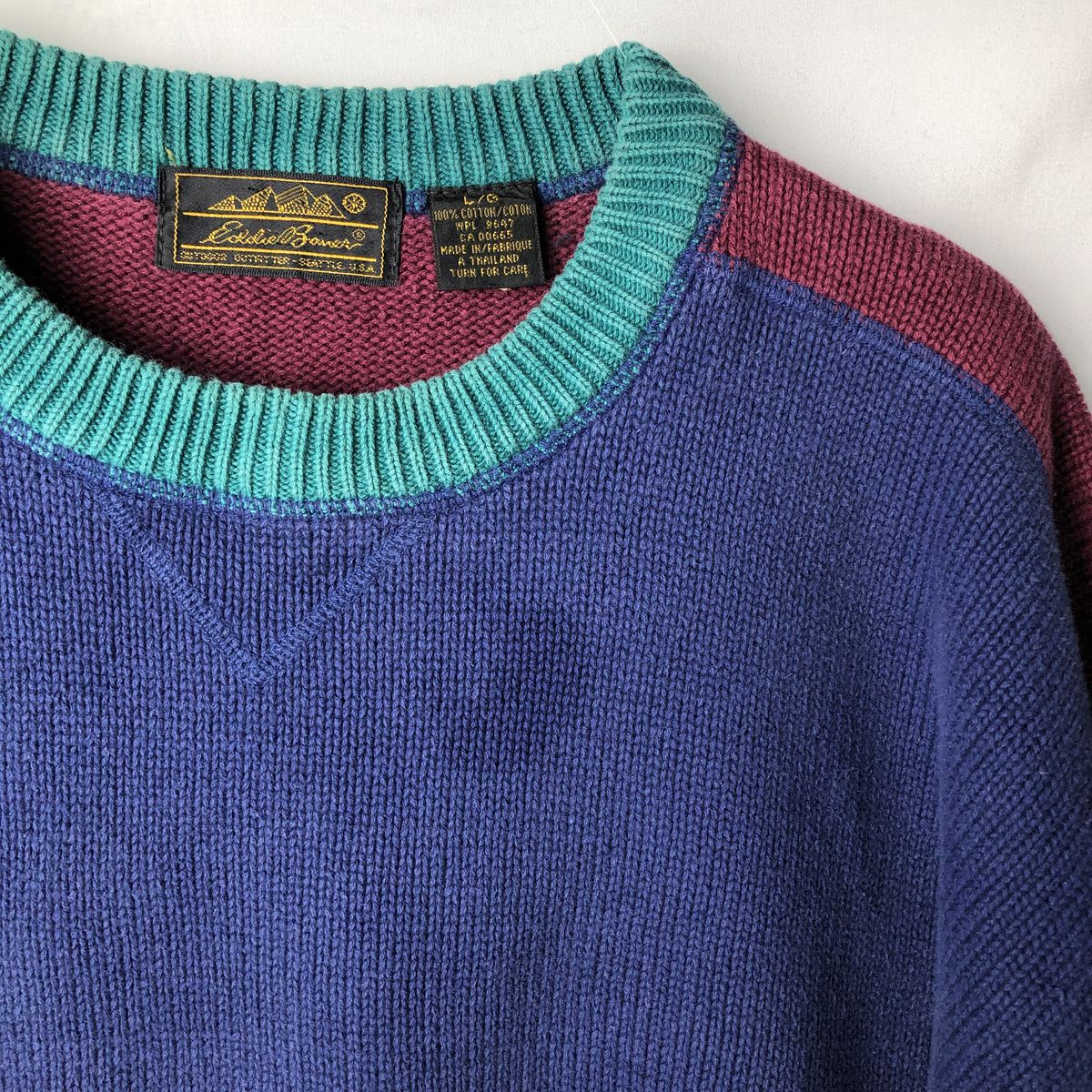 古着 エディーバウアー Eddie Bauer 総柄 ロールネック スキー柄 コットン×リネンニットセーター レディースM相当/eaa603480 古着 エディーバウアー Eddie Bauer 総柄 ロールネック スキー柄