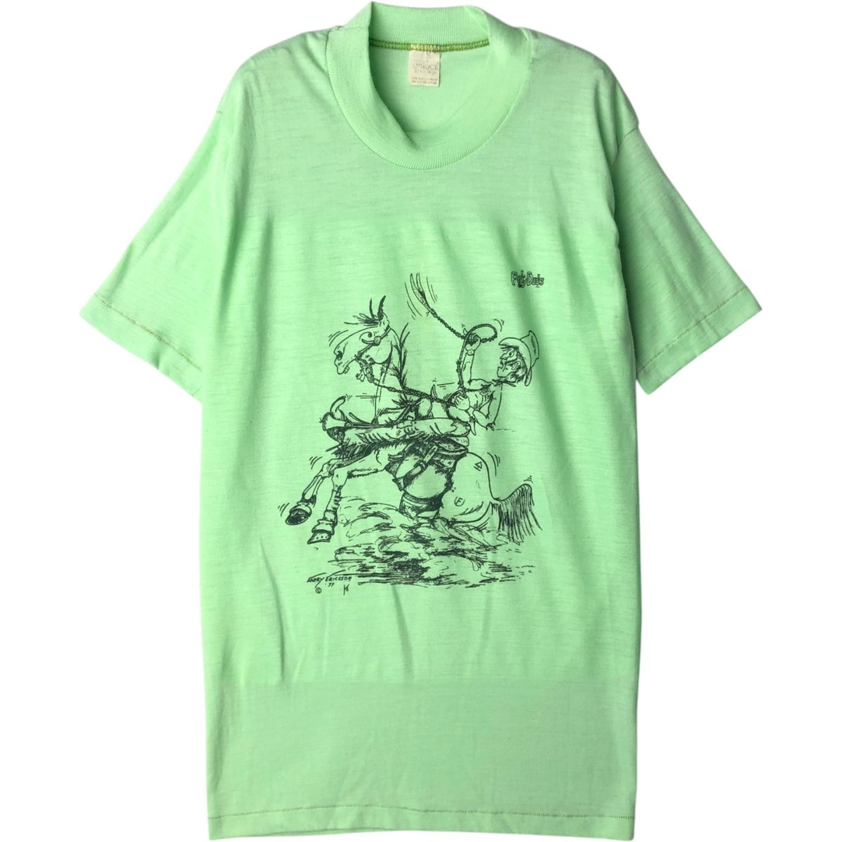 古着 90年代 ALORE 馬柄 アニマルTシャツ USA製 レディースS相当